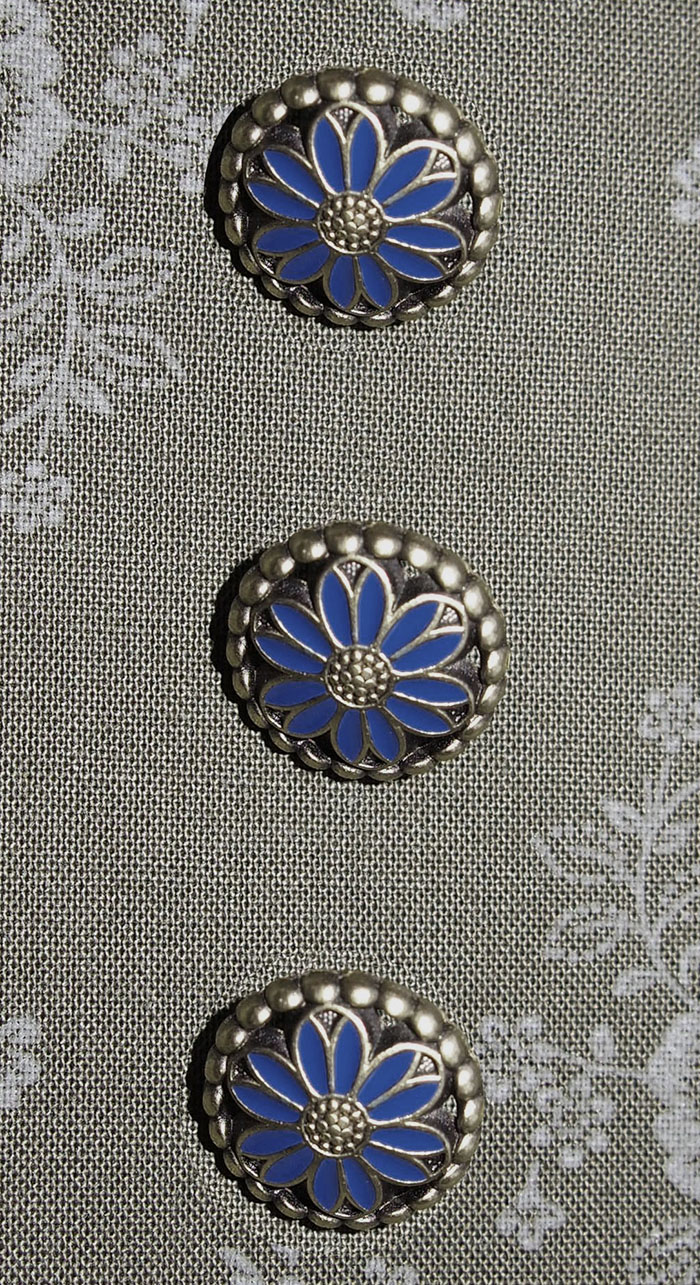 Emailleblume blau 16mm