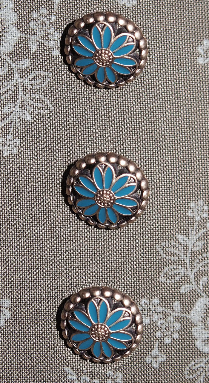 Emailleblume hellblau 16mm