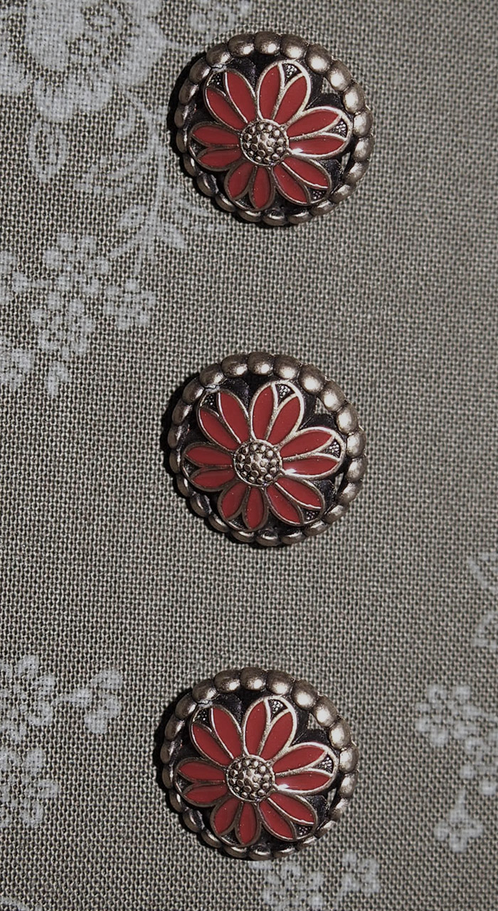 Emailleblume rot 16mm